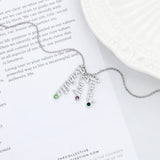 JewelOra Personalized Name Necklace with 3 Birthstones - 925 Silver