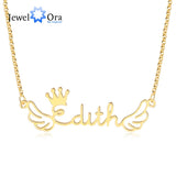 JewelOra Personalized Wings Nameplate Necklace S925 Silver