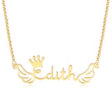 JewelOra Personalized Wings Nameplate Necklace S925 Silver
