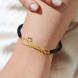 JewelOra Magnetic Couple Bracelets with Heart Personalized Nameplate