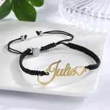 JewelOra Magnetic Couple Bracelets with Heart Personalized Nameplate