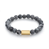 Custom Engraved Bracelets for Men - Personalized Mens Beaded Chain Bracelet