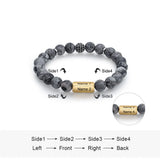 Custom Engraved Bracelets for Men - Personalized Mens Beaded Chain Bracelet