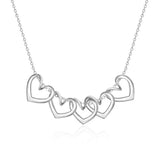 JewelOra Custom Engrave Family Name Necklace with Heart Pendants