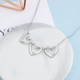 JewelOra Custom Engrave Family Name Necklace with Heart Pendants