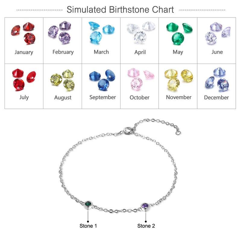 JewelOra Personalized Birthstones Bracelet for Women