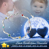 Personalized Mothers Bracelet with Birthstone Star Inlay