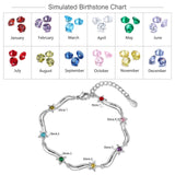 Personalized Mothers Bracelet with Birthstone Star Inlay