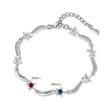 Personalized Mothers Bracelet with Birthstone Star Inlay