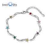Personalized Mothers Bracelet with Birthstone Star Inlay