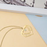 Personalized Heart Nameplate Pendant Necklace with Birthstone for Mom