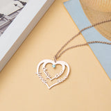 Personalized Heart Nameplate Pendant Necklace with Birthstone for Mom
