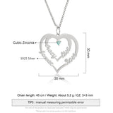 Personalized Heart Nameplate Pendant Necklace with Birthstone for Mom