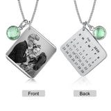 Personalized Birthstone Date Necklace