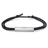 Personalized Name Engraved Bar Bracelet Adjustable Rope Chain for Men