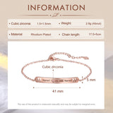 JewelOra Custom Engraved Couple Bracelets Adjustable Chain Valentines