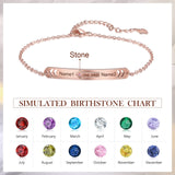 JewelOra Custom Engraved Couple Bracelets Adjustable Chain Valentines