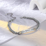 JewelOra Custom Engraved Couple Bracelets Adjustable Chain Valentines