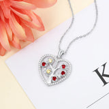 JewelOra DIY 6 Birthstone Flower Necklace Heart Pendants Women Gift
