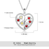 JewelOra DIY 6 Birthstone Flower Necklace Heart Pendants Women Gift