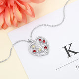 JewelOra DIY 6 Birthstone Flower Necklace Heart Pendants Women Gift