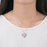 JewelOra DIY 6 Birthstone Flower Necklace Heart Pendants Women Gift