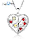 JewelOra DIY 6 Birthstone Flower Necklace Heart Pendants Women Gift