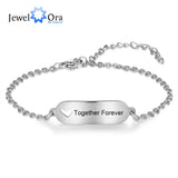 JewelOra Engravable Bar Bracelets Stainless Steel Personalized Bracelets