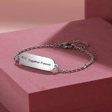 JewelOra Engravable Bar Bracelets Stainless Steel Personalized Bracelets