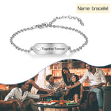 JewelOra Engravable Bar Bracelets Stainless Steel Personalized Bracelets