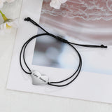 Personalized Heart Bracelet with Engraved Names - Stainless Steel Rope Jewelry