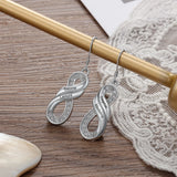 Personalized Family Names Infinity Earrings with Zirconia Drop Earrings