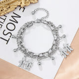 Personalized Engraved Name Charms Bracelet for Women