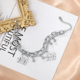 Personalized Engraved Name Charms Bracelet for Women