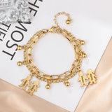 Personalized Engraved Name Charms Bracelet for Women