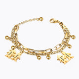 Personalized Engraved Name Charms Bracelet for Women