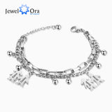 Personalized Engraved Name Charms Bracelet for Women