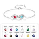 Personalized Birthstone Infinity Bracelet for Women