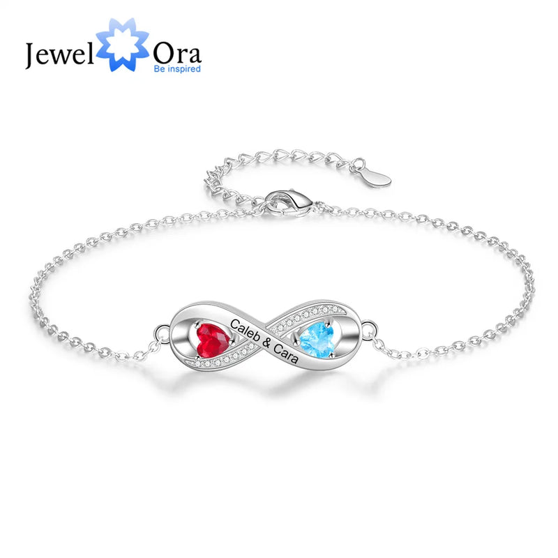 Personalized Birthstone Infinity Bracelet for Women