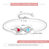 Personalized Birthstone Infinity Bracelet for Women
