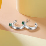 JewelOra Name Earrings with Birthstone Studs