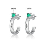 JewelOra Name Earrings with Birthstone Studs
