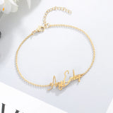 JewelOra Rose Silver Name Anklet Personalized Letter Bracelet