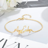 JewelOra Rose Silver Name Anklet Personalized Letter Bracelet