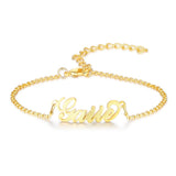 JewelOra Personalized Name Bracelet for Women Adjustable Chain Bracelet