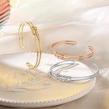 JewelOra Heart Name Bracelets - Personalized Stainless Steel Cuff Bangles