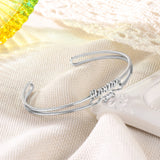 JewelOra Heart Name Bracelets - Personalized Stainless Steel Cuff Bangles