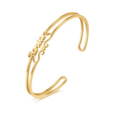JewelOra Heart Name Bracelets - Personalized Stainless Steel Cuff Bangles