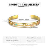 JewelOra Name Cuff Bangles for Women Personalized 5 Birthstone Bracelets