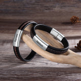 Personalized Engraved Leather Bracelet for Men